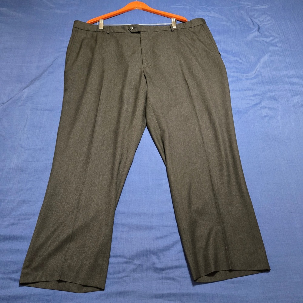 Joseph & Feiss Dress Pants Mens 46x30 Grey Excellent Wool Blend Flat Front